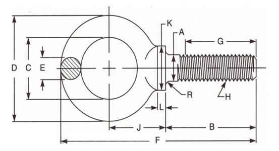 ASME B18.15 Forged Eye Bolts - Type 2 (Shoulder Pattern)