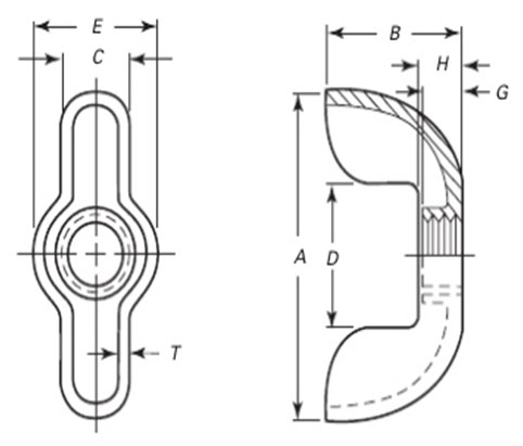 ASME B18.6.9 Wing Nuts Type D Style 1