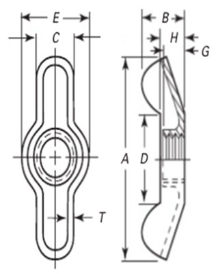 ASME B18.6.9 Wing Nuts Type D Style 2