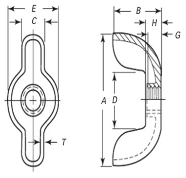 ASME B18.6.9 Wing Nuts Type D Style 3