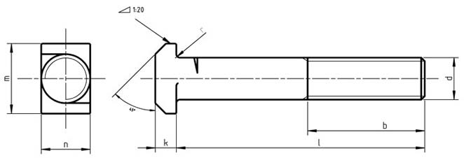 DIN 188 T-Head Bolts With Double Nip