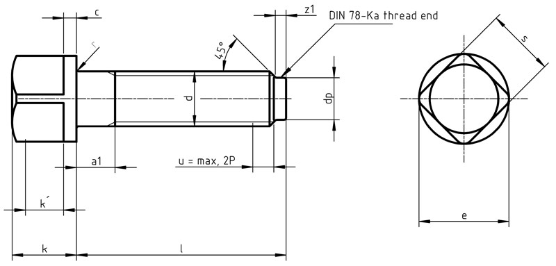 Square Head Bolts With Collar and Tip Approach Square Head Bolts With Collar and Tip Approach