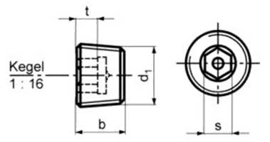 Hexagon Socket Pipe Plugs with Conical Threads