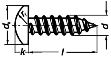 ISO 7049 Pan Head Tapping Screws with Cross Recess H and Z